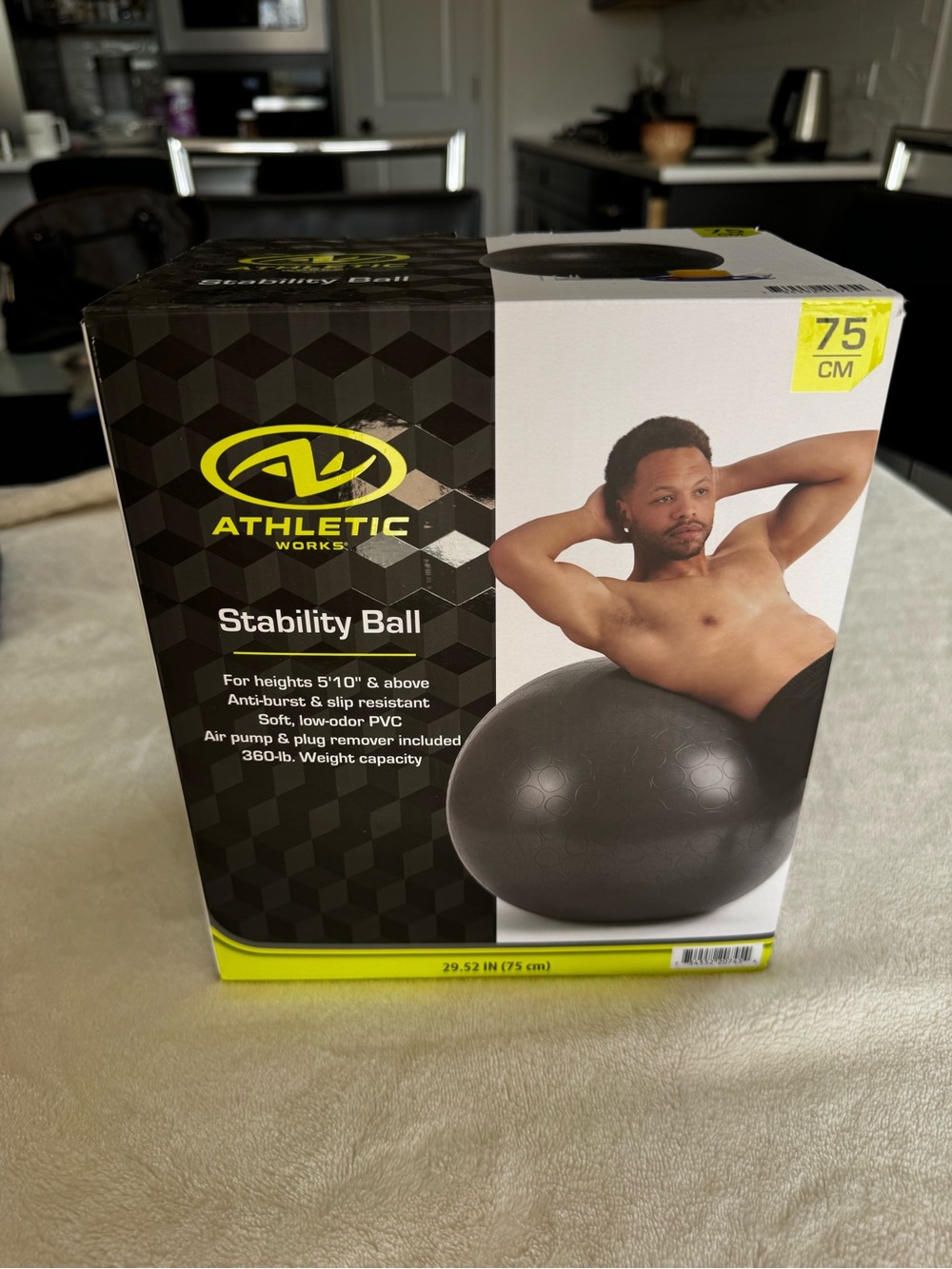 Athletic Works Black and Yellow Stability Ball